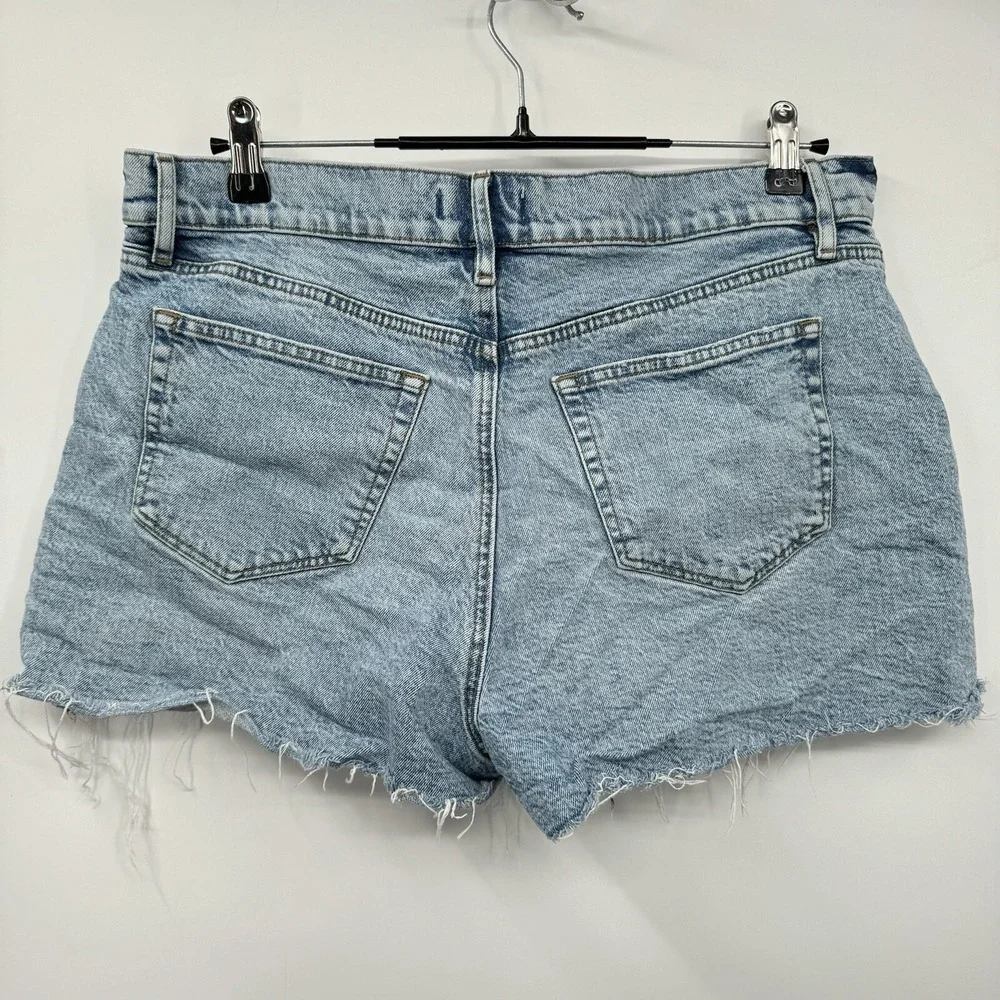 LOFT 30/10 Denim Cut Off Shorts Womens Light Blue High‎ Rise Distressed Raw Hem